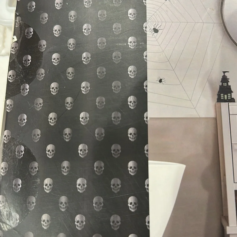 Black Jacquard Skull Shower Curtain